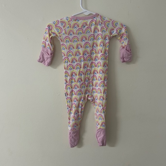 Little Sleepies Pastel Rainbows Pink Zippy Newborn - Picture 3 of 4